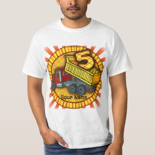 Dump Truck 5th Birthday T-shirts (Voorkant)