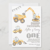 Dump Truck Alles Bouw 1e Verjaardag Kaart (Voorkant)
