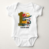 Dump Truck and Mixer First Birthday Construction Romper (Voorkant)