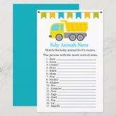 Dump truck Baby Animals Name Game (Voorkant / Achterkant)