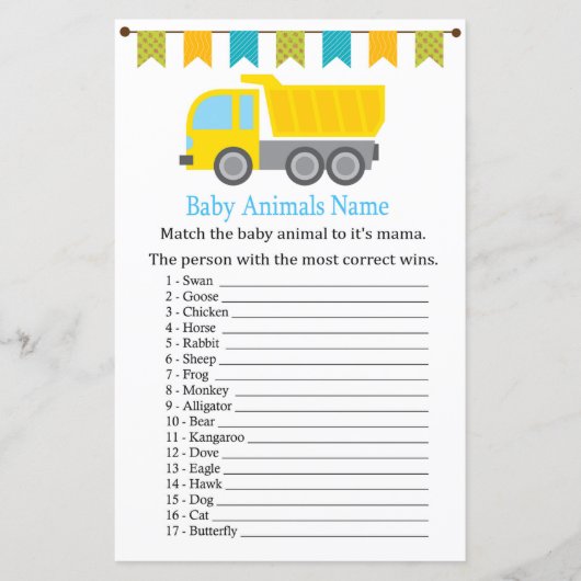 Dump truck Baby Animals Name Game (Voorkant)