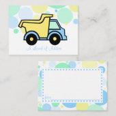 Dump Truck Baby shower Advice Kaarten (Voorkant / Achterkant)