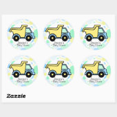 Dump Truck Baby shower Ronde Sticker (Vel)