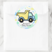 Dump Truck Baby shower Ronde Sticker (Tas)