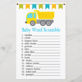 Dump truck Baby word scramble game (Voorkant)