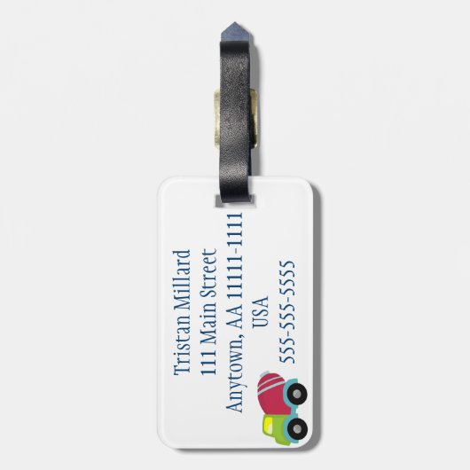 Dump Truck bagagelabel personaliseren (Achterkant verticaal)