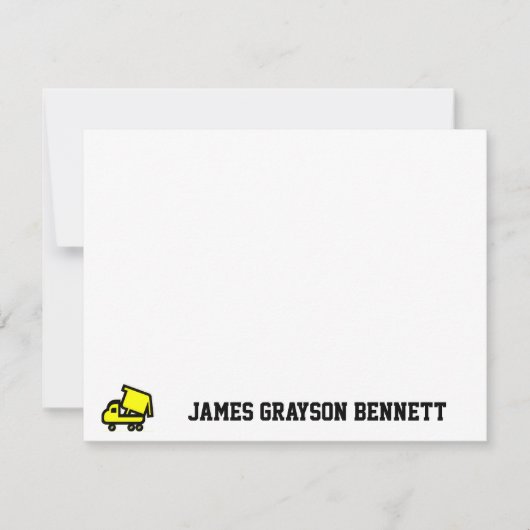 Dump Truck Bedankbriefje Notitiekaartje (Voorkant)