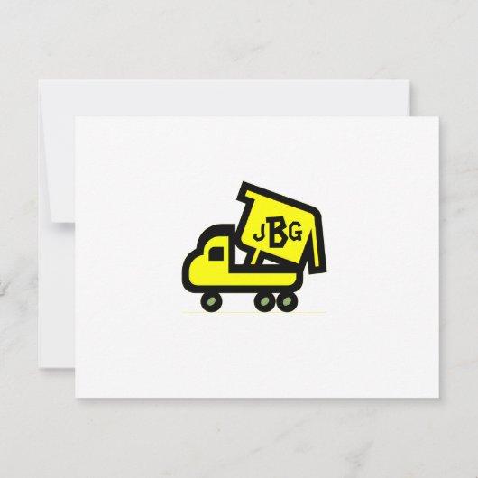 Dump Truck Bedankbriefje Notitiekaartje (Achterkant)