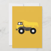 Dump Truck Birthday Invitation for Boy of Girl Kaart (Achterkant)