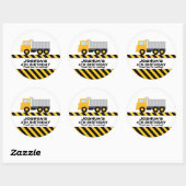 Dump Truck Birthday Party Favor Sticker (Vel)