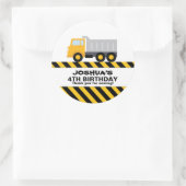 Dump Truck Birthday Party Favor Sticker (Tas)
