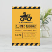 Dump Truck Birthday Party nodigt uit Kaart (Staand voorkant)