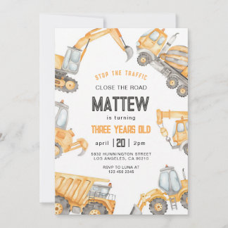 Dump Truck Bouw Jongen Verjaardag Kaart