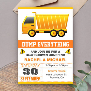 Dump Truck Bouw Thema Baby Shower Kaart