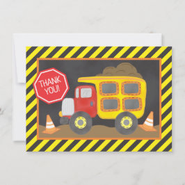 Dump Truck Bouw Verjaardagsfeestje Bedankt