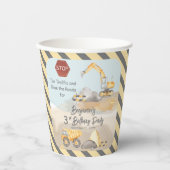 Dump Truck Boy 3rd Birthday Party Papieren Bekers (Voorkant)