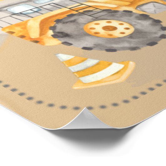 Dump Truck Boy 3rd Birthday Party Poster (Hoek)