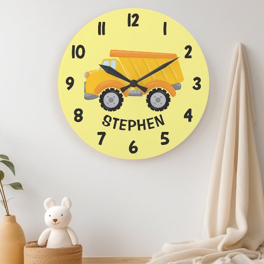 Dump Truck Boys Bedroomwand Grote Klok