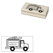 Dump Truck Boy's Leuke Kind naam Rubberstempel (Gestempeld)