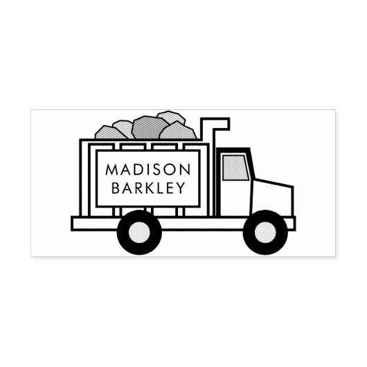 Dump Truck Boy's Leuke Kind naam Rubberstempel (Afrduk)