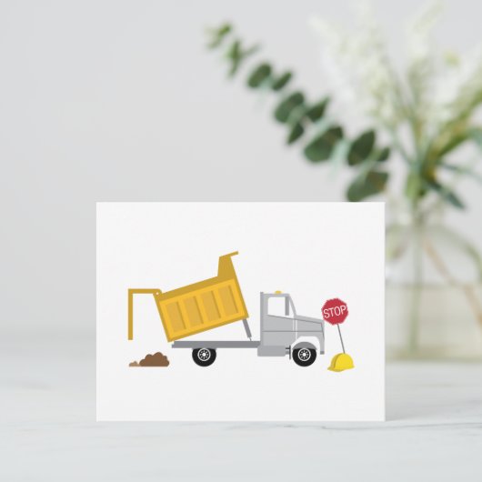 Dump Truck Briefkaart (Staand voorkant)