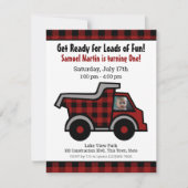 Dump truck Buffalo Plaid Bouw Verjaardag Kaart (Voorkant)