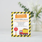 Dump Truck Constructie Thema Kinderen Verjaardagsf Kaart (Staand voorkant)