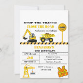 Dump truck constructie thema verjaardag kaart (Voorkant)