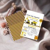 Dump truck constructie thema verjaardag kaart