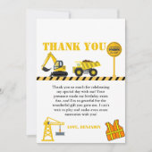 Dump truck constructie verjaardag Dank u kaart (Voorkant)