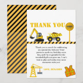 Dump truck constructie verjaardag Dank u kaart (Voorkant / Achterkant)