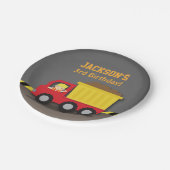 Dump Truck constructie Verjaardagsfeestartikelen Papieren Bordje (Gekanteld)