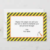 Dump Truck constructie verjaardagsfeestje dank u Bedankkaart (Achterkant)