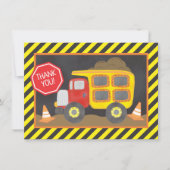 Dump Truck constructie verjaardagsfeestje dank u Bedankkaart (Voorkant)