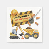 Dump Truck constructie verjaardagsfeestje Servet (Voorkant)