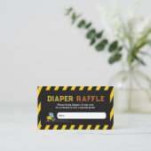 Dump Truck Construction Baby shower Diaper Raffle Informatiekaartje (Staand voorkant)