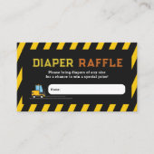 Dump Truck Construction Baby shower Diaper Raffle Informatiekaartje (Voorkant)