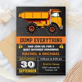 Dump Truck Construction Baby shower Kaart