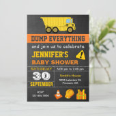 Dump Truck Construction Baby shower Kaart (Staand voorkant)