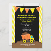 Dump Truck Construction Birthday Invitations Kaart (Voorkant)