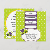 Dump Truck Construction Birthday Kaart (Voorkant / Achterkant)