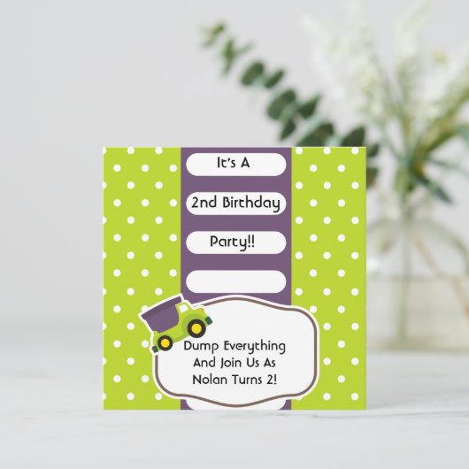 Dump Truck Construction Birthday Kaart (Staand voorkant)