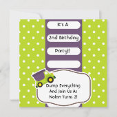 Dump Truck Construction Birthday Kaart (Voorkant)
