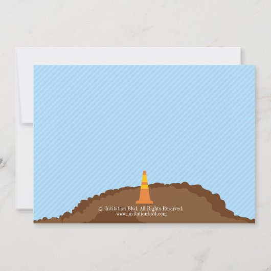 Dump Truck Construction Boy Birthday Party Kaart (Achterkant)