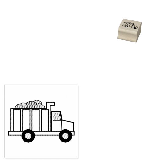 Dump Truck Construction Boy's Leuke Kind Rubberstempel (Gestempeld)