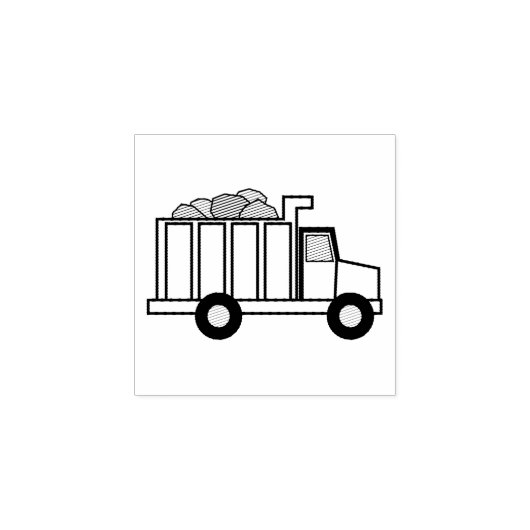Dump Truck Construction Boy's Leuke Kind Rubberstempel (Afrduk)