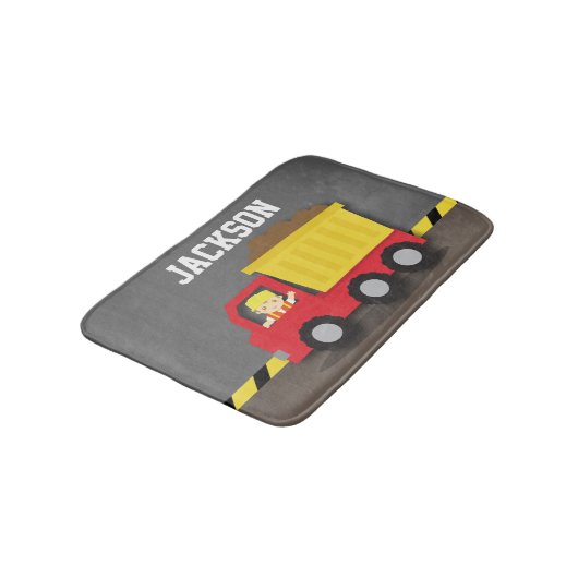 Dump Truck Construction Builder Boys Room Decline Badmat (Gekanteld)