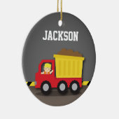 Dump Truck Construction Builder Boys Room Decline Keramisch Ornament (Rechts)