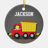 Dump Truck Construction Builder Boys Room Decline Keramisch Ornament (Voorkant)