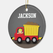 Dump Truck Construction Builder Boys Room Decline Keramisch Ornament (Links)